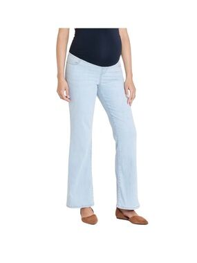 Over Belly High-Rise Denim Flare Maternity Pants - Isabel Maternity by Ingrid